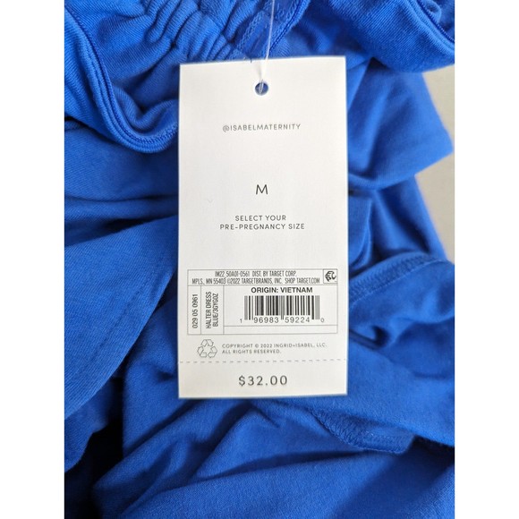 Isabel Maternity Cut Out Halter Bodycon Maternity Dress Blue - Picture 7 of 9